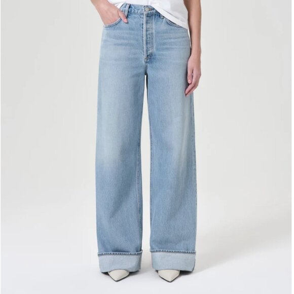 Agolde Dame Wide-Leg Cuffed Jeans - Picture 1 of 5